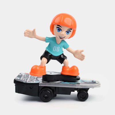 Skating Stunt Boy with Sliding Plate