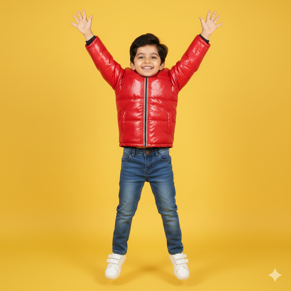 Red Gloss Puffer Jacket