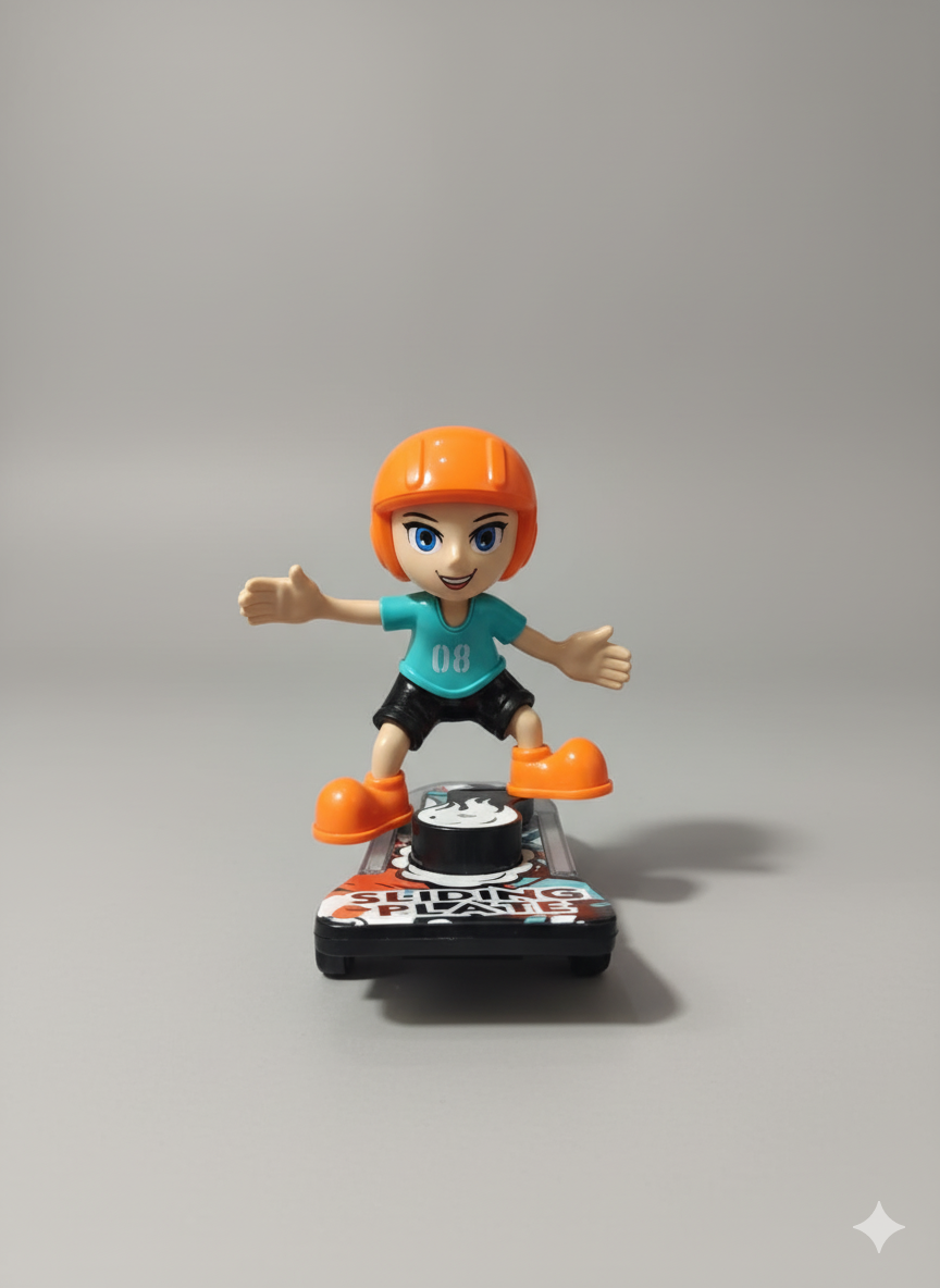 Skating Stunt Boy with Sliding Plate