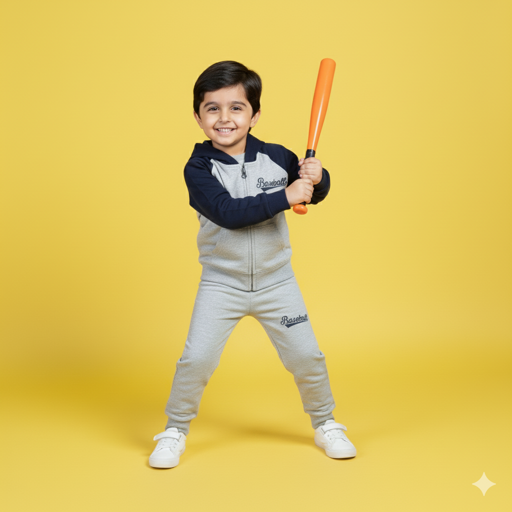 Baseball Gray & Blue Tracksuit