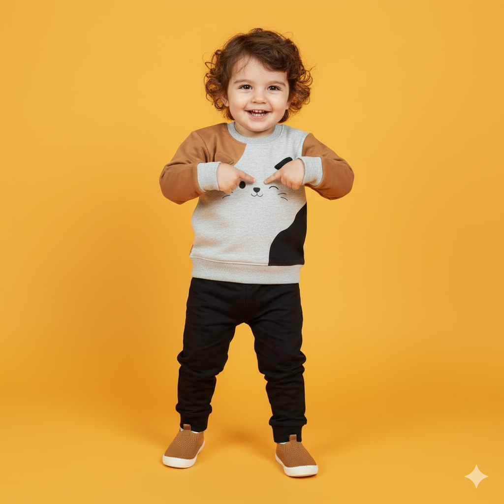 Meow Grey & Black Tracksuit