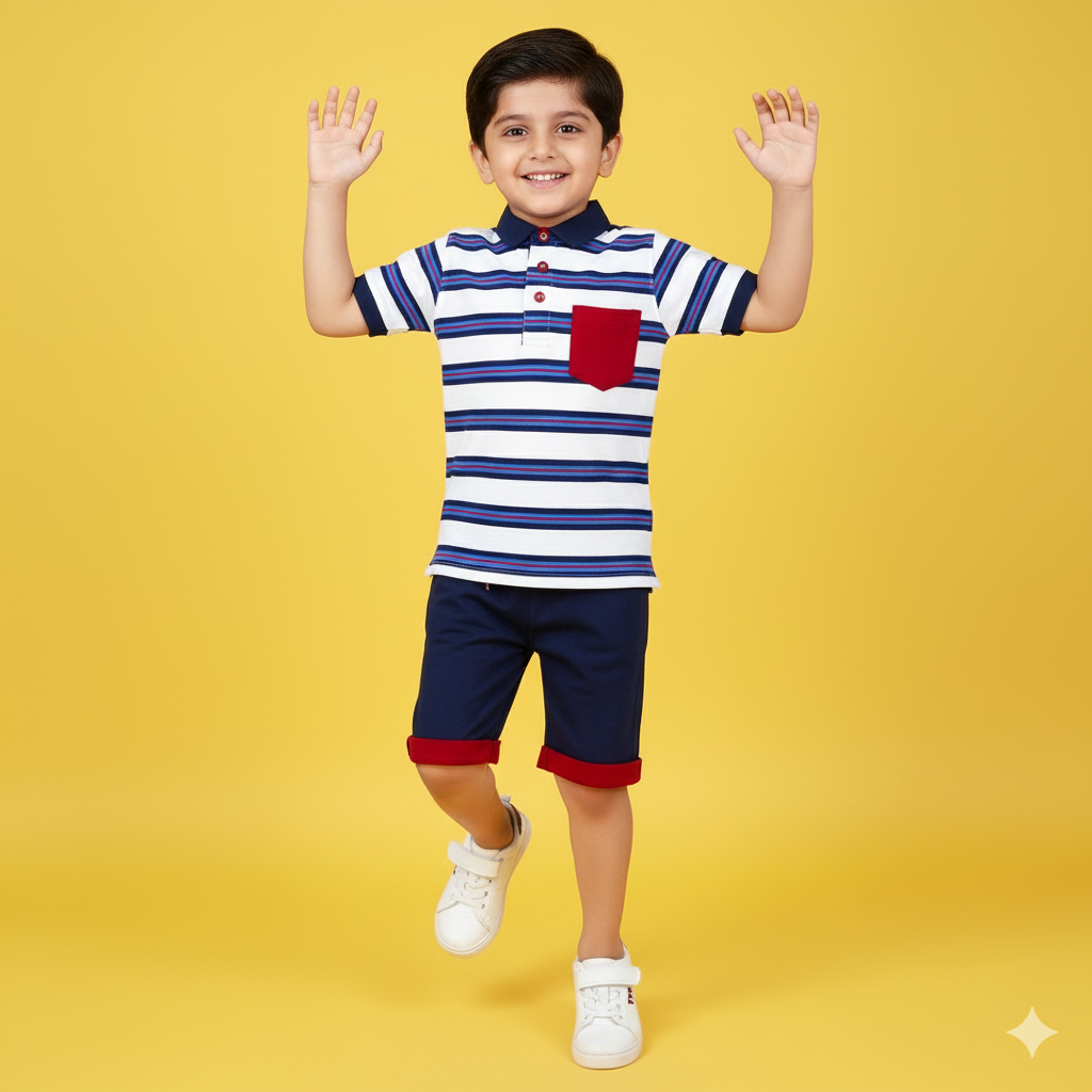 Blue & White Stripped Twinset