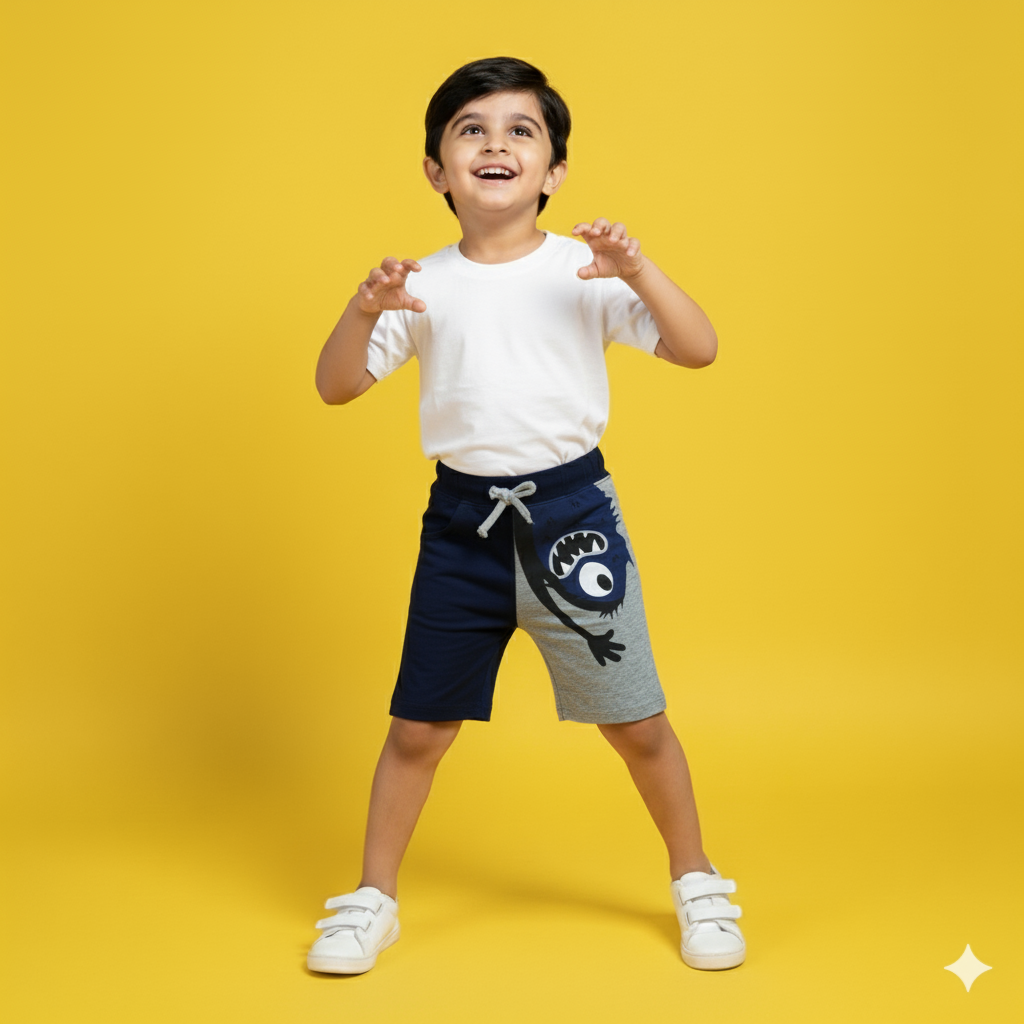 Monster Navy & Grey Shorts