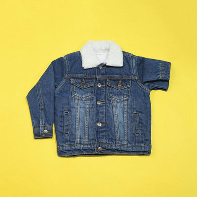 Blue Denim Fur Jacket