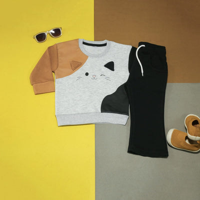 Meow Grey & Black Tracksuit